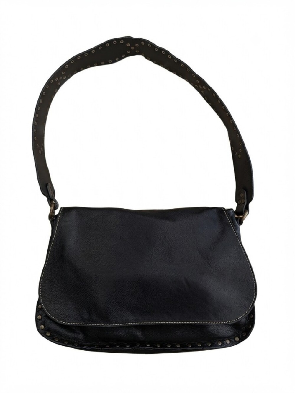 Sundance Black Leather Shoulder Bag